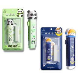 Asera Fancy Kawaii 2 Pcs Space and Panda design Cutter Style Erasers with Clutch Mechanism for Kids-image-90