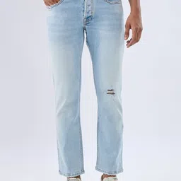 Spykar Light Blue Comfort Fit Mid Rise Jeans For Men-picture-33