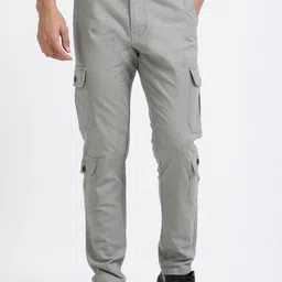 THE BEETEL HOUSE Men Relaxed Lazy Linen Utility Cargo Trousers-picture-4