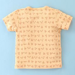 Tango Interlock Half  Sleeve Front Open Jhabla Stacking Toy Print - Yellow image 2