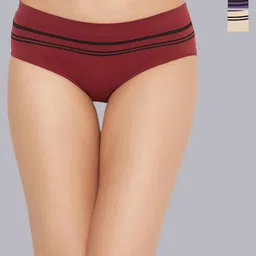DressBerry Women Pack Of 3 Seamless Striped Mid-Rise Basic Briefs-picture-5