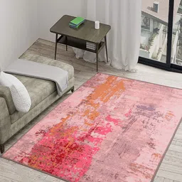 MODEFE Pink Abstract Anti-Skid Nylon Carpet-image-78