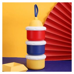 The Cheeky Kidzz Baby Milk Powder Cereal Food Storage Dispenser Container 3 Compartment BPA Free (Multi-Color) image 5