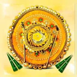 ME & YOU Yellow & Red Haldi Thali With 4 Pcs Mehendi Cones-66