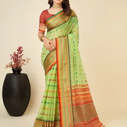 VEDANT VASTRAM Woven Design Zari Art Silk Kanjeevaram Saree-image-7