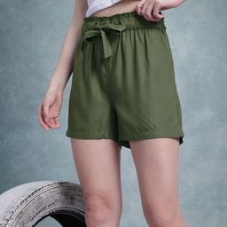 The Roadster Life Co. Women High-Waist Casual Shorts With a Belt-image-64