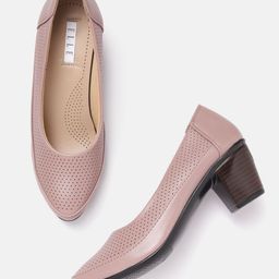 ELLE Women Perforated Block Heel Pumps-44