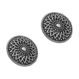Teejh Mansa Circular Silver Oxidized Stud Earrings image 5