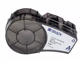 BRADY Label 3/4 inch x 21 ft Vinyl Black on White for Outdoor, 793EU9-9