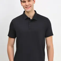 Allen Solly Black Cotton Polyblend Regular Fit T-Shirt-picture-30