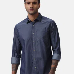 WROGN Men Custom Spread Collar Solid Cotton Casual Shirt-image-43
