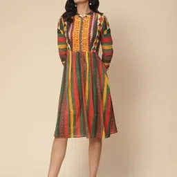 aarke Ritu Kumar Multicolor Printed Fit & Flare Dress-image-86