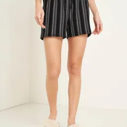 Dreamz By Pantaloons Black Mid Rise Sleepwear Shorts-44