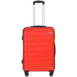 Teakwood Leathers Red 8 Wheels Medium Hard Cabin Trolley Bag-image-98