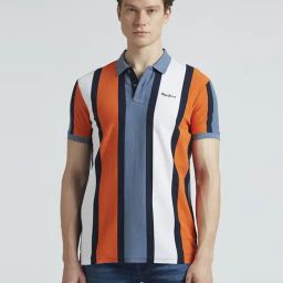 Pepe Jeans Multicolored Cotton Regular Fit Striped Polo T-Shirt-image-14