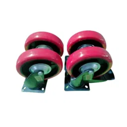 SUWAS TROLLEY STORE 8x2 Inch 2500 Kg PU Set Of 2 Fixed & 2 Swivel with Brake Castor Wheel-image-8