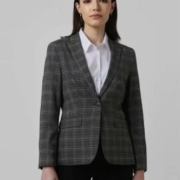 Van Heusen Grey Chequered Blazer-picture-1