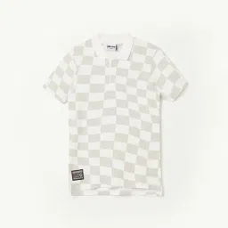 Fame Forever by Lifestyle Kids Beige & White Cotton Printed Polo T-Shirt-picture-31