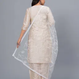 Stylum White Embroidered Dupatta image 2