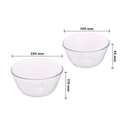 Borosil Transparent Glass Serving Bowl Set of 2 image 2