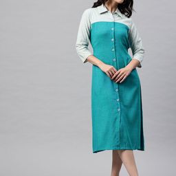 Cottinfab Colourblocked Shirt Midi Dress-picture-14