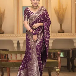 zinzraa Woven Design Zari Pure Silk Kanjeevaram Saree-image-65