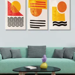 999Store Multicolor Abstract Art 3 Frame Canvas Paintings-24