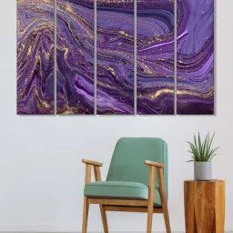 999Store Purple Abstract Art 5 Frame MDF Paintings-46