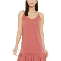 Hypernation Rust Cotton Night Dress-picture-28