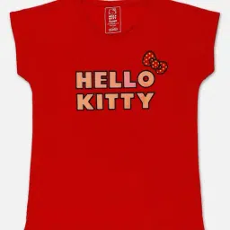 Hello Kitty Printed Tshirt For Kids Girls-picture-5