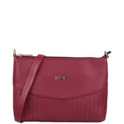 Metro Maroon Textured Medium Sling Handbag-24