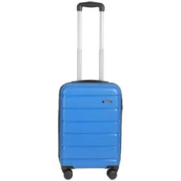 Teakwood Leathers Navy 8 Wheels Small Hard Cabin Trolley Bag-image-69