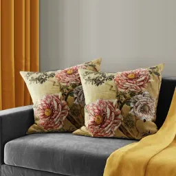 Bianca Ruyal Beige & Pink Microfibre Medium Cushion Cover - Set of 2-20