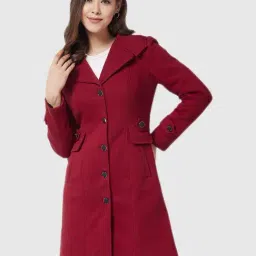 Miss Chase Maroon Relaxed Fit Jacket-image-52