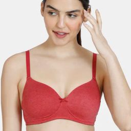 Zivame Red Non Wired Padded T-Shirt Bra-image-99