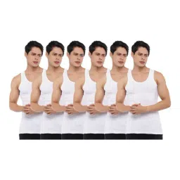 Dollar Bigboss White Cotton Vests - Pack of 6-image-39