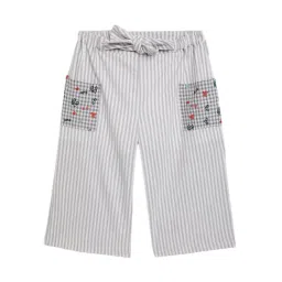 Elle Kids White & Grey Striped Culottes-image-19