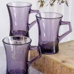 Pasabahce Transparent Glass Carre Coffee Mugs - Set of 6 (210ml)-23