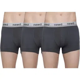 Newd Grey Comfort Fit Trunks (Pack of 3)-picture-32