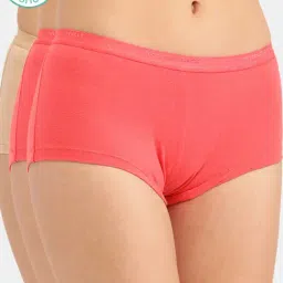 Inner Sense Pink & Skin Boy Shorts Panty Set - Pack of 3-image-83