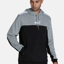 Puma Essentials Black & Grey Cotton Hooded Sweatshirt-image-53