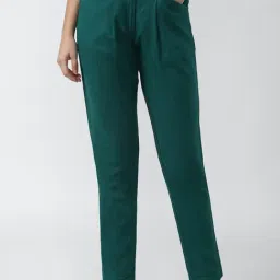 Van Heusen Green Regular Fit Mid Rise Trousers-image-41