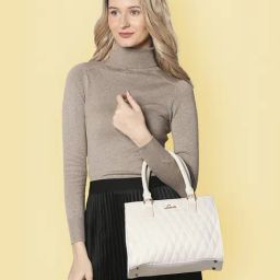 Lavie Shelly Off White Synthetic Quilted Handbag-image-76