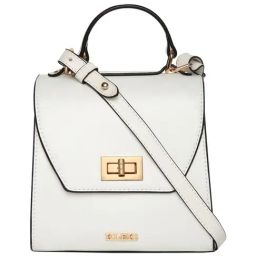 KLEIO White Solid Medium Satchel Handbag-image-98