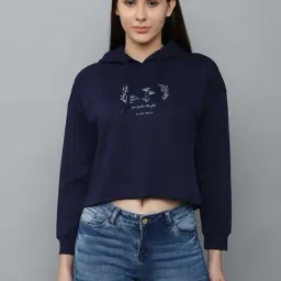 Allen Solly Navy Cotton Graphic Print Hoodie-image-49