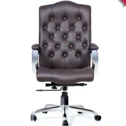 Adiko Systems Brown Sleek Executive Revolving Cushion Back Office Chair-image-49