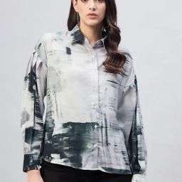 Rare Black & White Printed Puff Sleeves Shirt-image-19