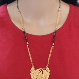 Ramdev Art Fashion Jwellery Gold-Plated Beaded Long Mangalsutra image 3