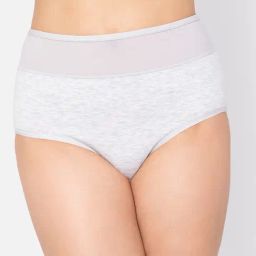 Clovia Grey Cotton Powernet Band Hipster Panty-image-46