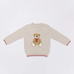 H by Hamleys Infants Girls Beige Self Design Full Sleeves Sweater-image-95